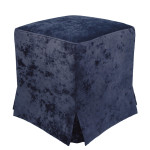 Taburet cu husa Cube H - stofa E29 - albastru