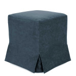 Taburet cu husa Cube H - stofa K17 - albastru