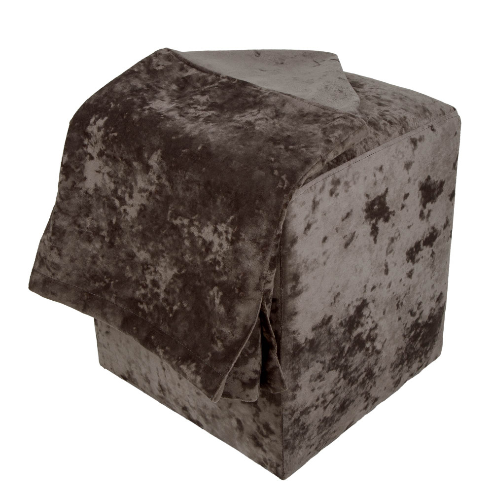 Taburet cu husa Cube H - stofa E60 - maro Taburet cu husa Cube H - stofa E60 - maro