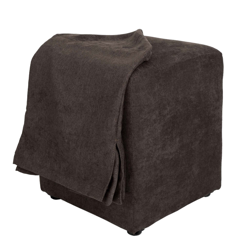 Taburet cu husa Cube H - stofa K7 - maro 