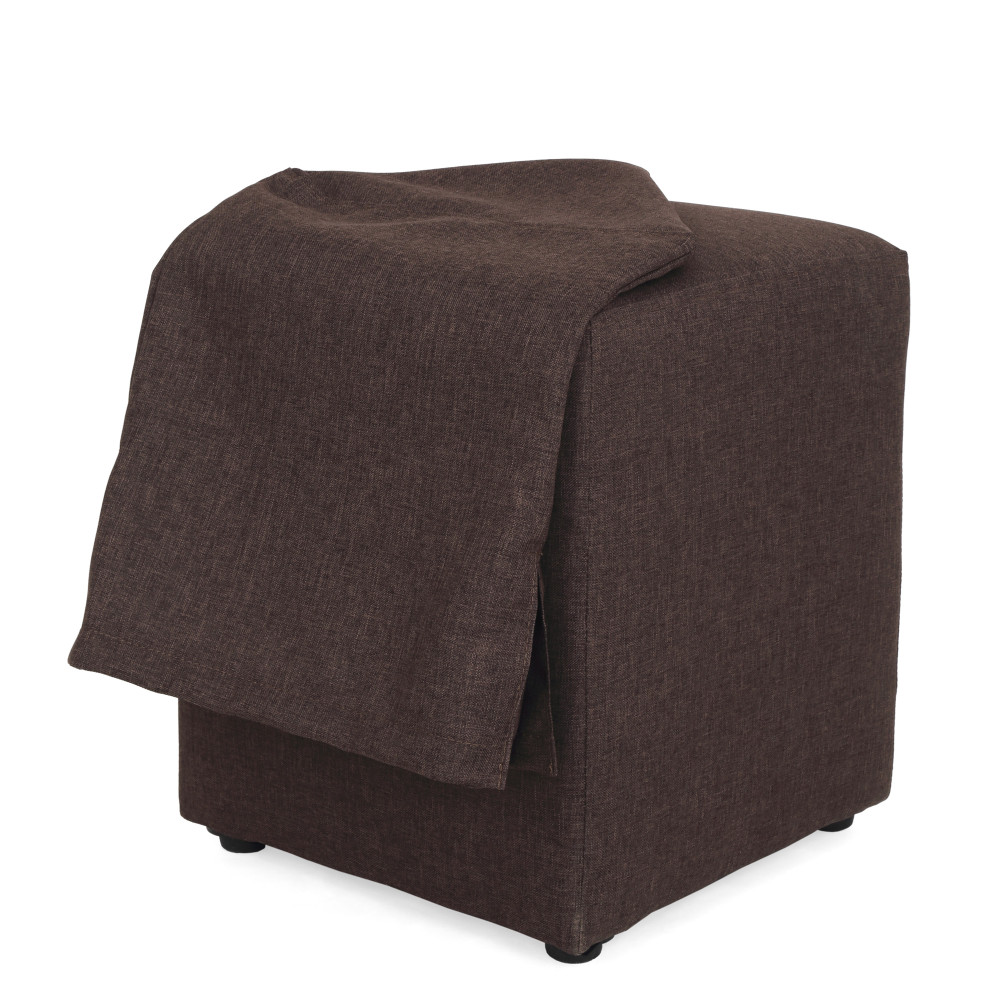 Taburet cu husa Cube H - stofa S04 - maro deschis Taburet cu husa Cube H - stofa S04 - maro deschis