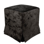 Taburet cu husa Cube H - stofa E01 - negru