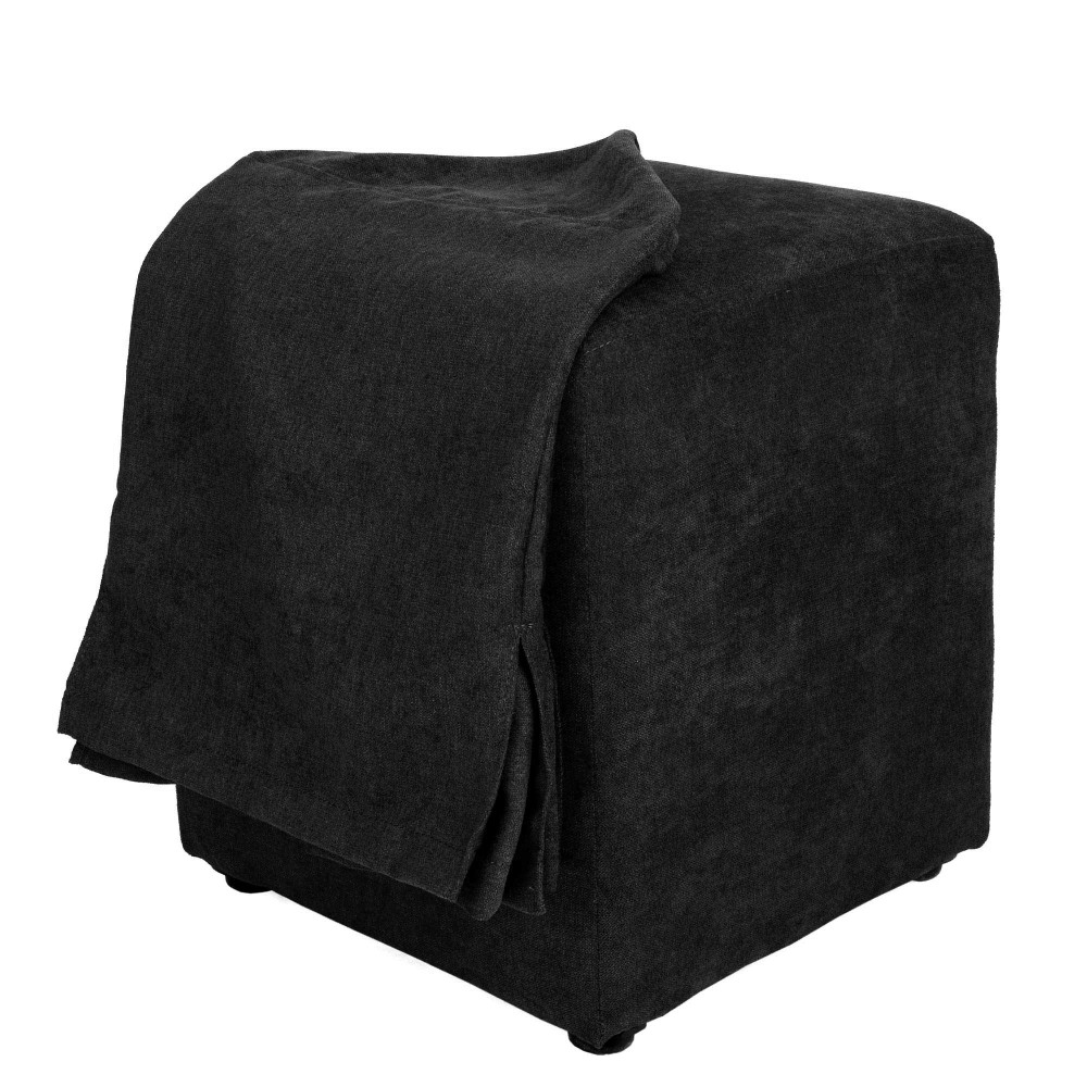 Husa taburet Cube - K06 - stofa negru Husa taburet Cube - K06 - stofa negru