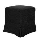 Taburet cu husa Cube H - stofa K6 - negru 