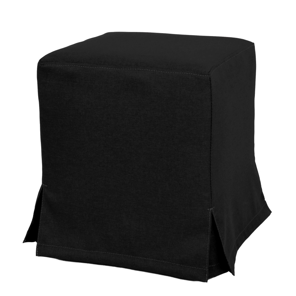 Taburet cu husa Cube H - stofa S14, negru Taburet cu husa Cube H - stofa S14, negru