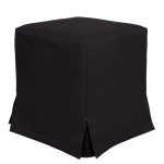 Taburet cu husa Cube H - stofa S14, negru