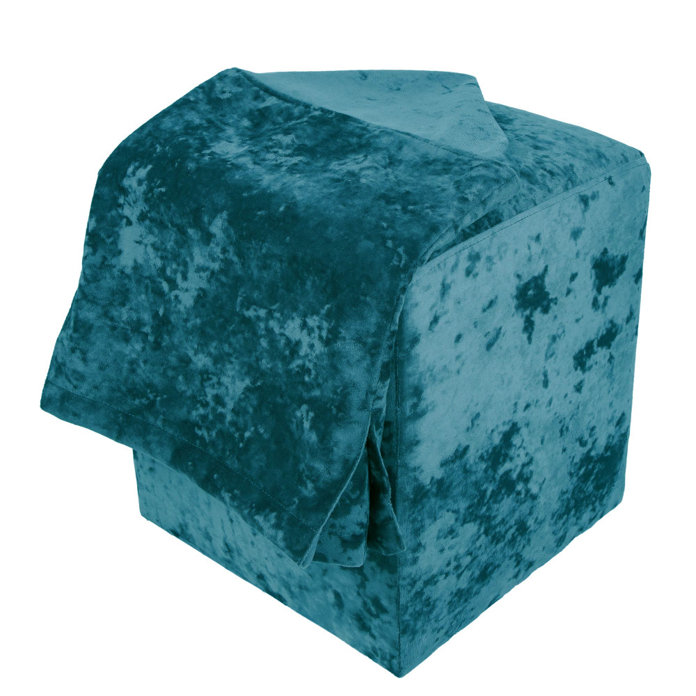 Husa taburet Cube - E22 - stofa turcoaz Husa taburet Cube - E22 - stofa turcoaz