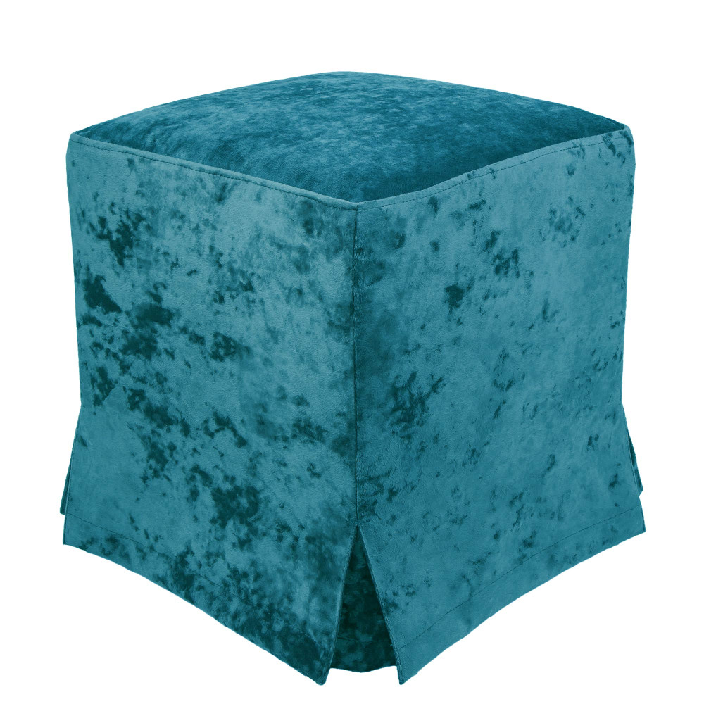 Husa taburet Cube - E22 - stofa turcoaz Husa taburet Cube - E22 - stofa turcoaz