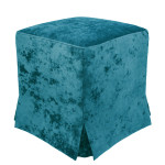 Taburet cu husa Cube H - stofa E22 - turcoaz