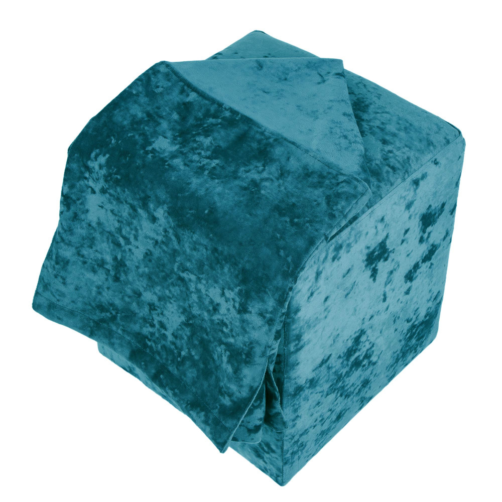 Taburet cu husa Cube H - stofa E22 - turcoaz Taburet cu husa Cube H - stofa E22 - turcoaz