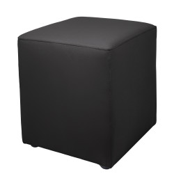 Taburet Cube - imitatie piele POLY - negru Taburet Cube - imitatie piele POLY - negru