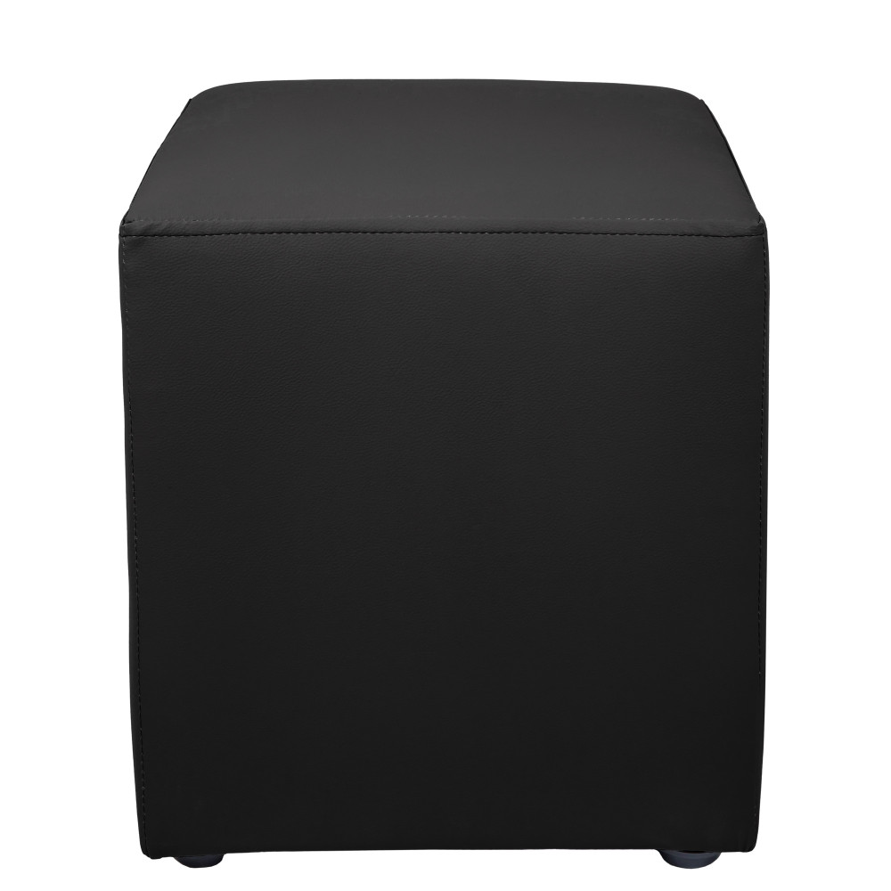 Taburet Cube - imitatie piele POLY - negru Taburet Cube - imitatie piele POLY - negru