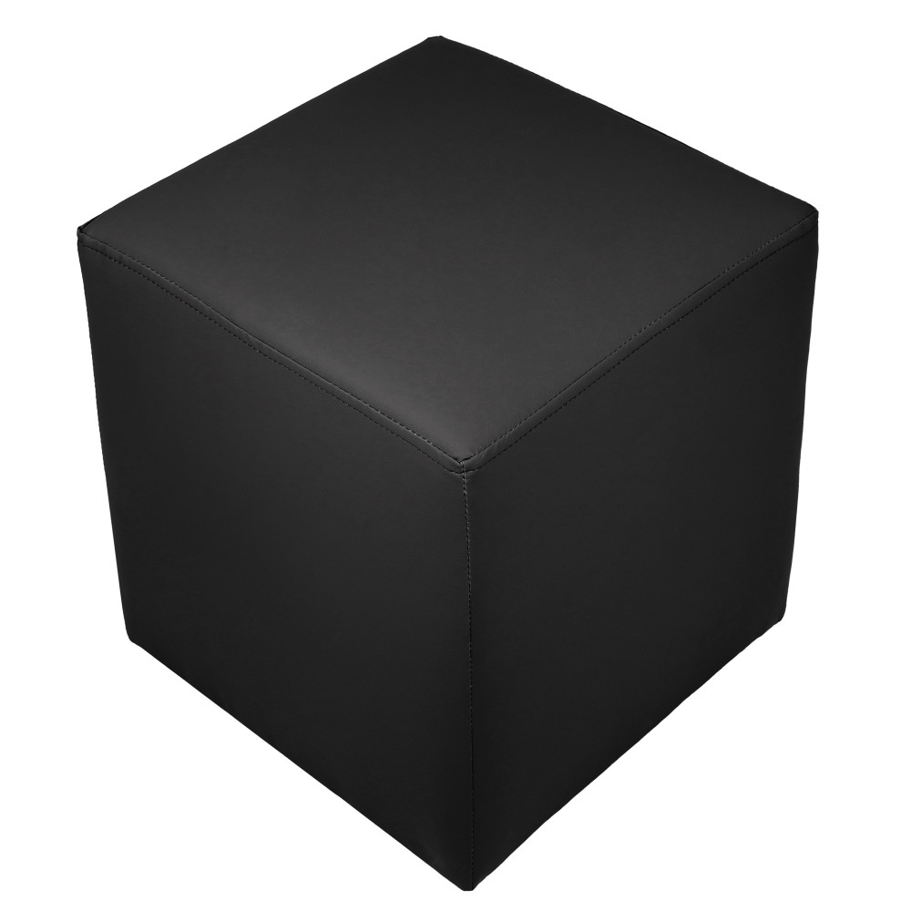 Taburet Cube - imitatie piele POLY - negru Taburet Cube - imitatie piele POLY - negru