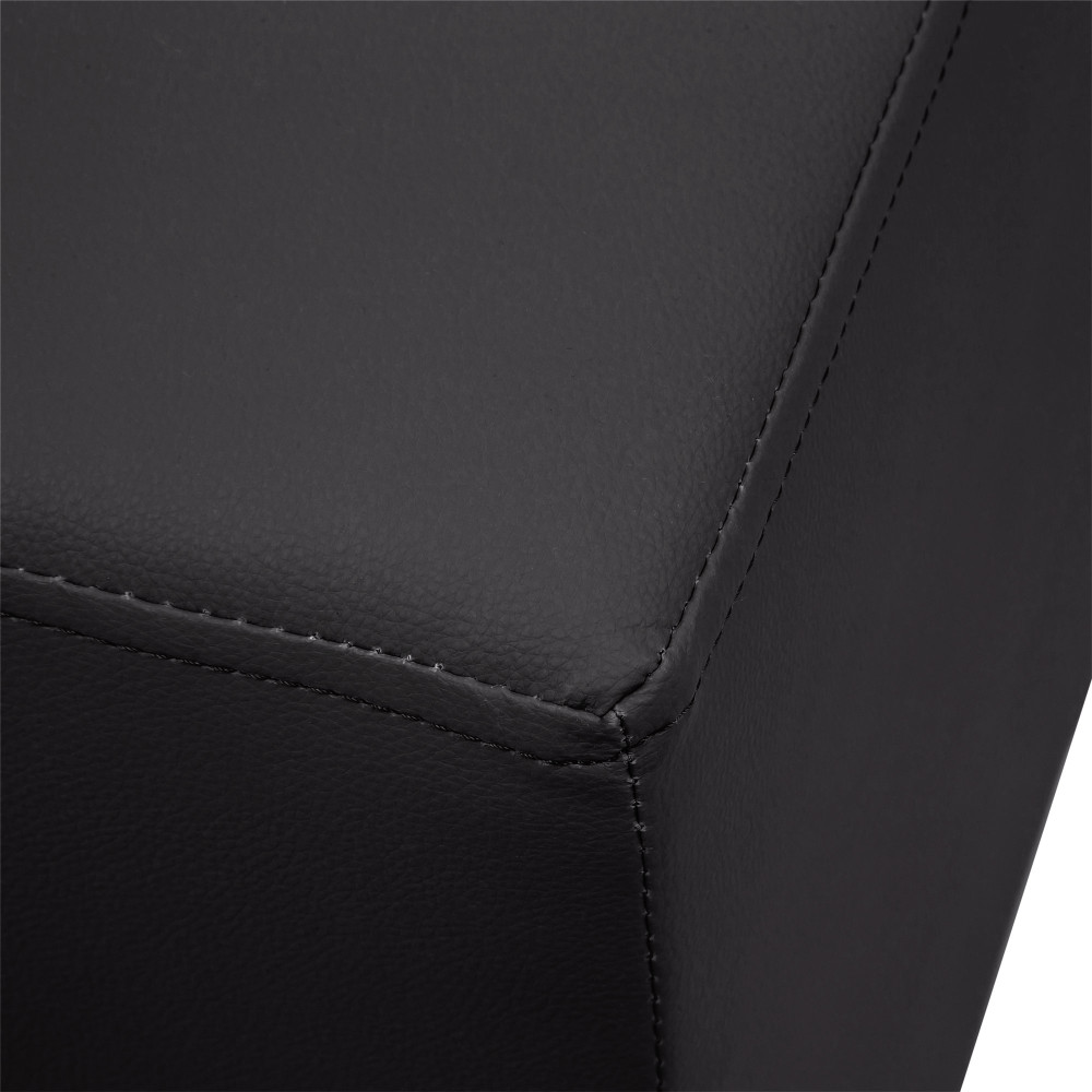 Taburet Cube - imitatie piele POLY - negru Taburet Cube - imitatie piele POLY - negru