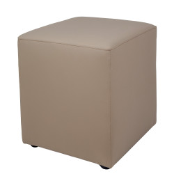 Taburet Cube - imitatie piele POLY - taupe Taburet Cube - imitatie piele POLY - taupe