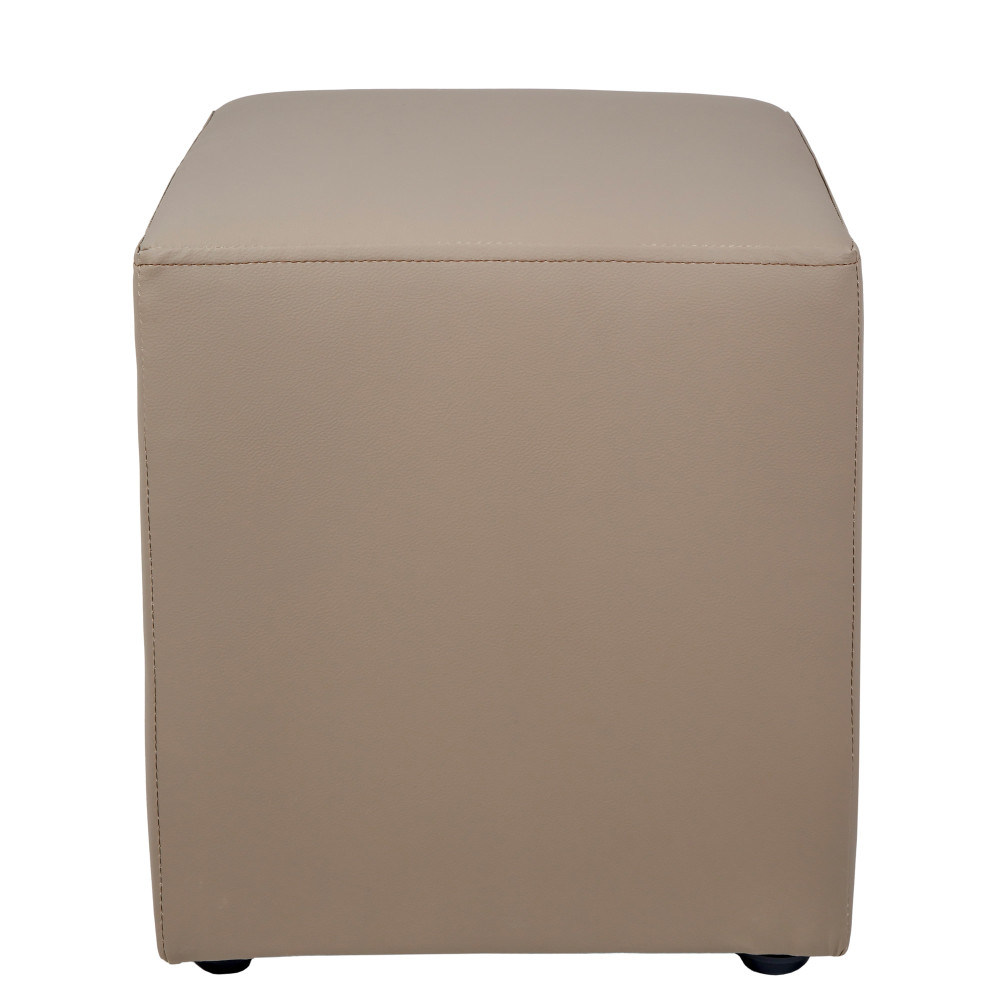 Taburet Cube - imitatie piele POLY - taupe Taburet Cube - imitatie piele POLY - taupe