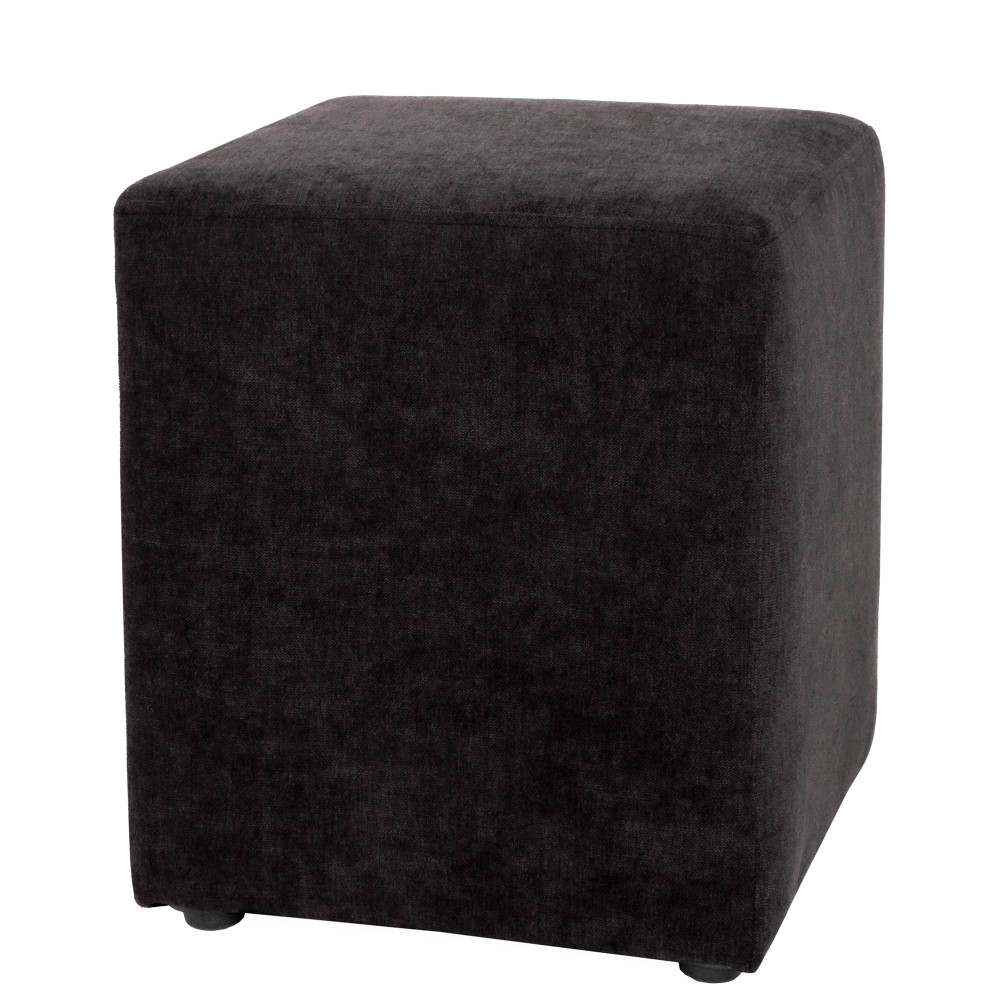 Taburet Cube - stofa K6 - negru