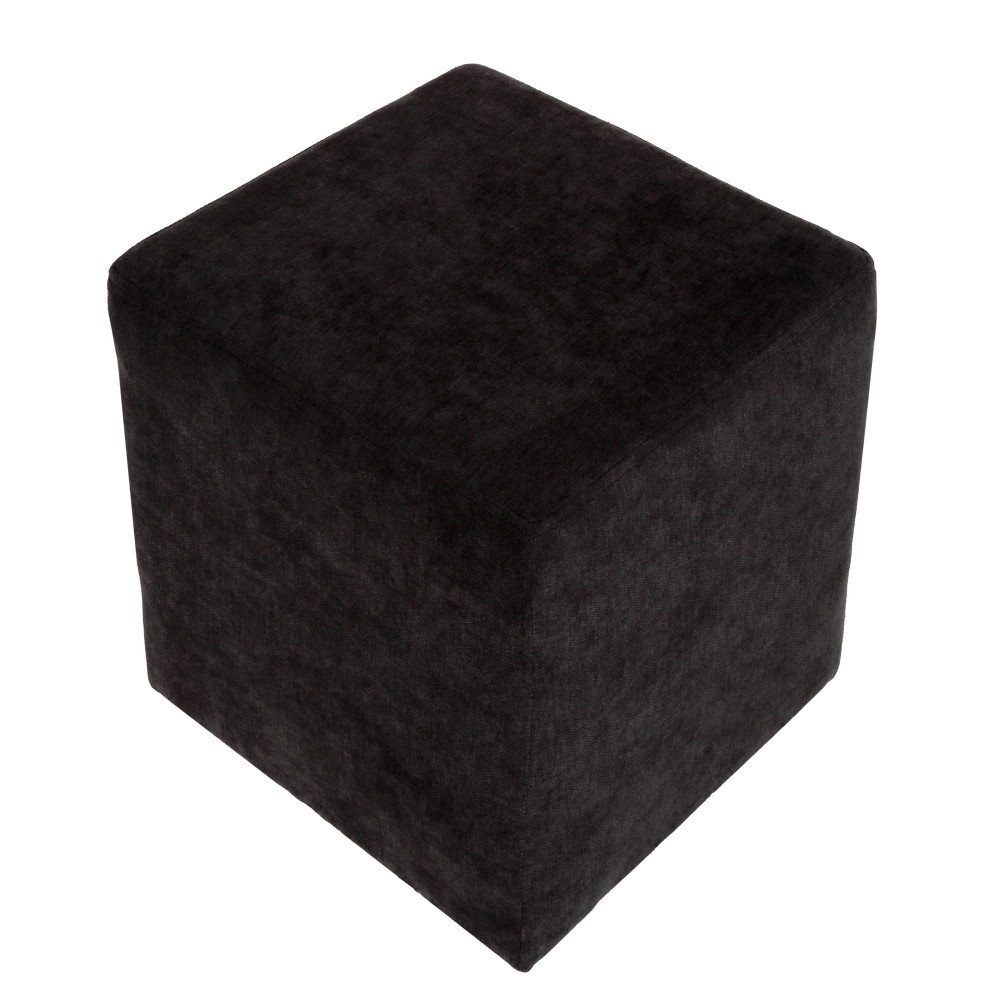 Taburet Cube - stofa K6 - negru