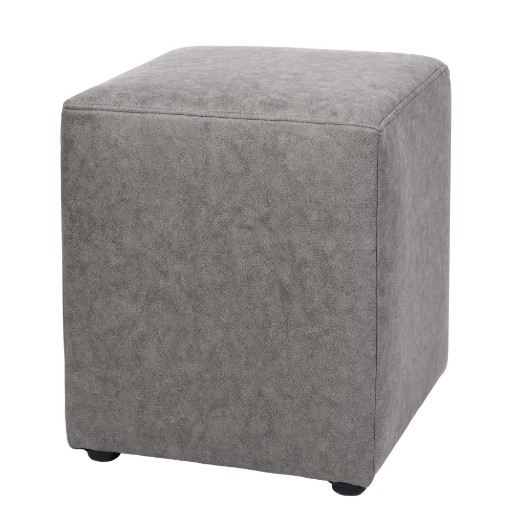 Taburet Cube - stofa M609 - gri deschis Taburet Cube - stofa M609 - gri deschis