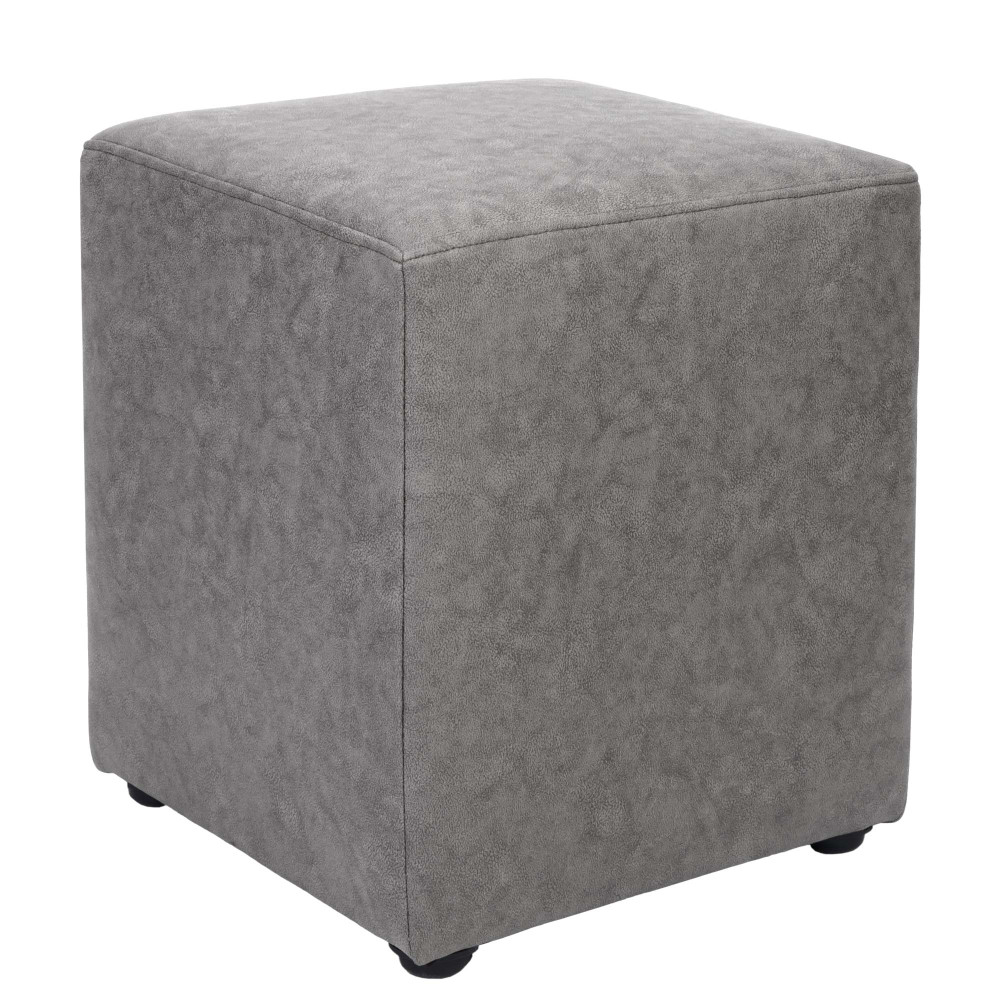 Taburet Cube - stofa M609 - gri deschis Taburet Cube - stofa M609 - gri deschis
