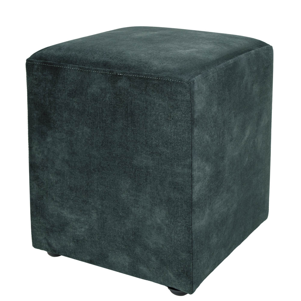 Taburet Cube - stofa P13 - turcoaz Taburet Cube - stofa P13 - turcoaz