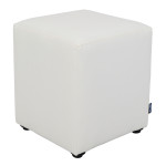 Taburet Cube - imitatie piele alb - 21894