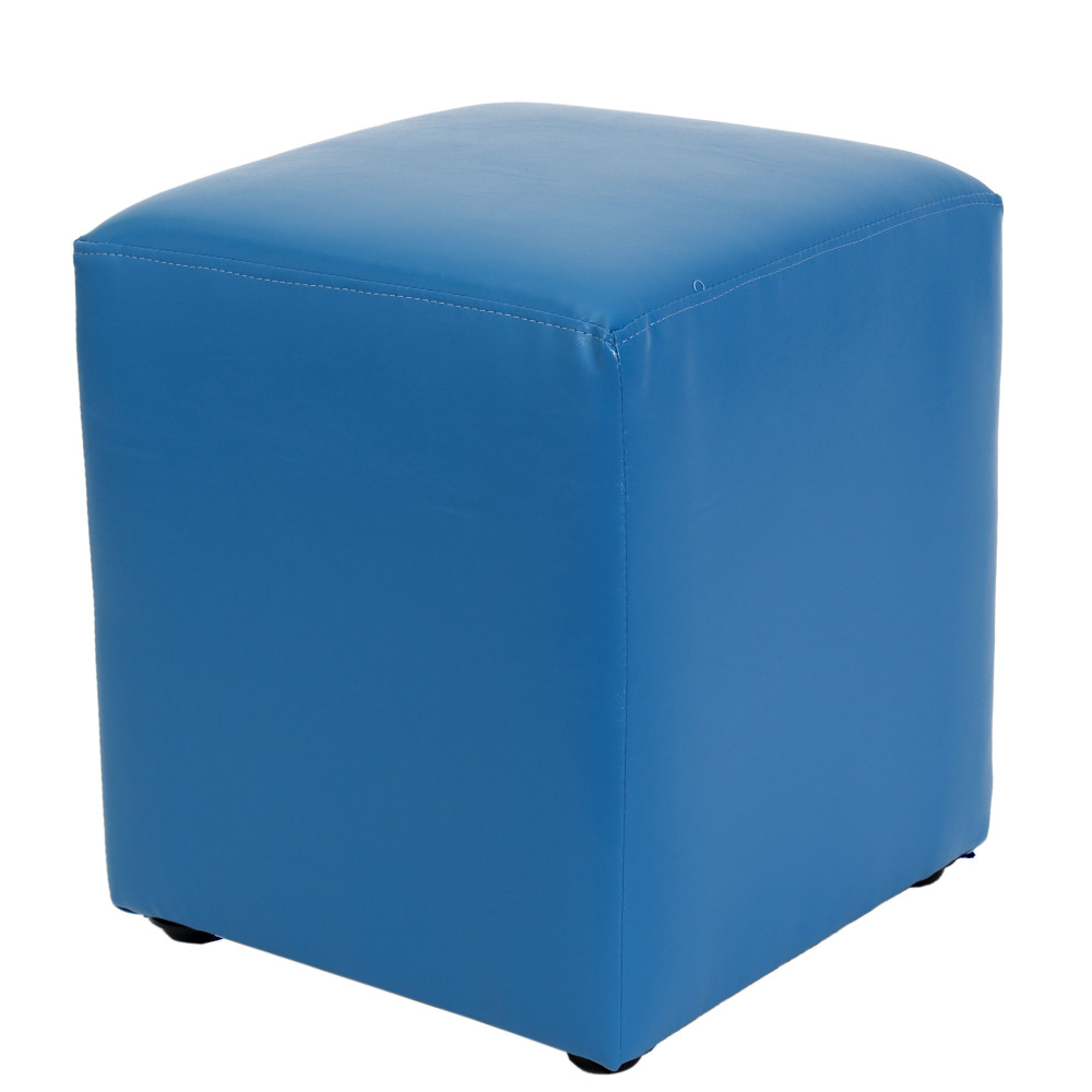 Taburet Cube - imitatie piele albastru - 21898 Taburet Cube - imitatie piele albastru - 21898