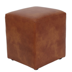 Taburet Cube - imitatie piele coniac - 8070 Taburet Cube - imitatie piele coniac - 8070