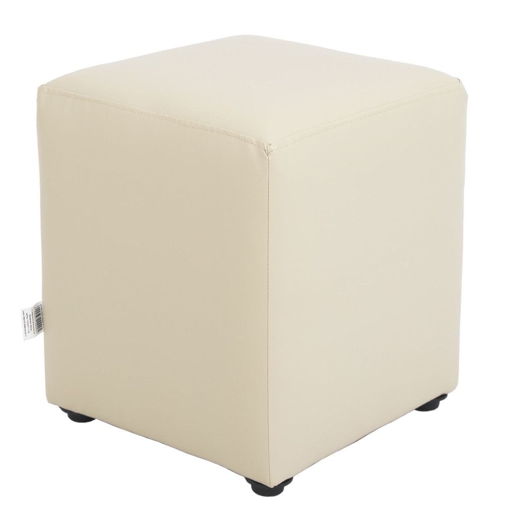 Taburet Cube - imitatie piele crem - 21834 Taburet Cube - imitatie piele crem - 21834