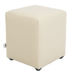 Taburet Cube - imitatie piele crem - 21834