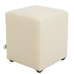 Taburet Cube - imitatie piele crem - 21834 Taburet Cube - imitatie piele crem - 21834