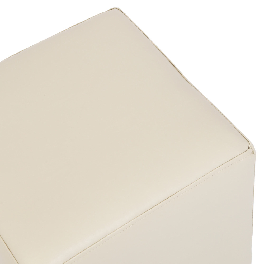 Taburet Cube - imitatie piele crem - 21834 Taburet Cube - imitatie piele crem - 21834