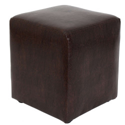 Taburet Cube - imitatie piele maro - 15611 Taburet Cube - imitatie piele maro - 15611