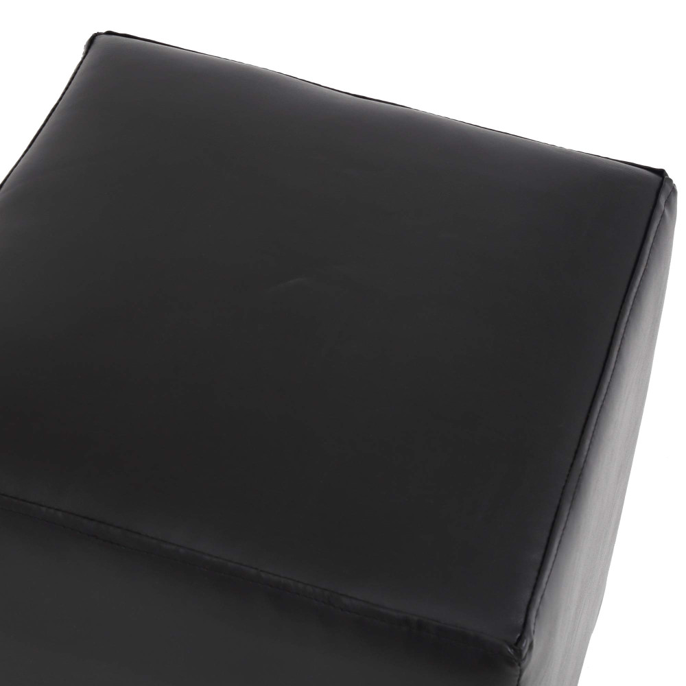Taburet Cube - imitatie piele negru - 21901