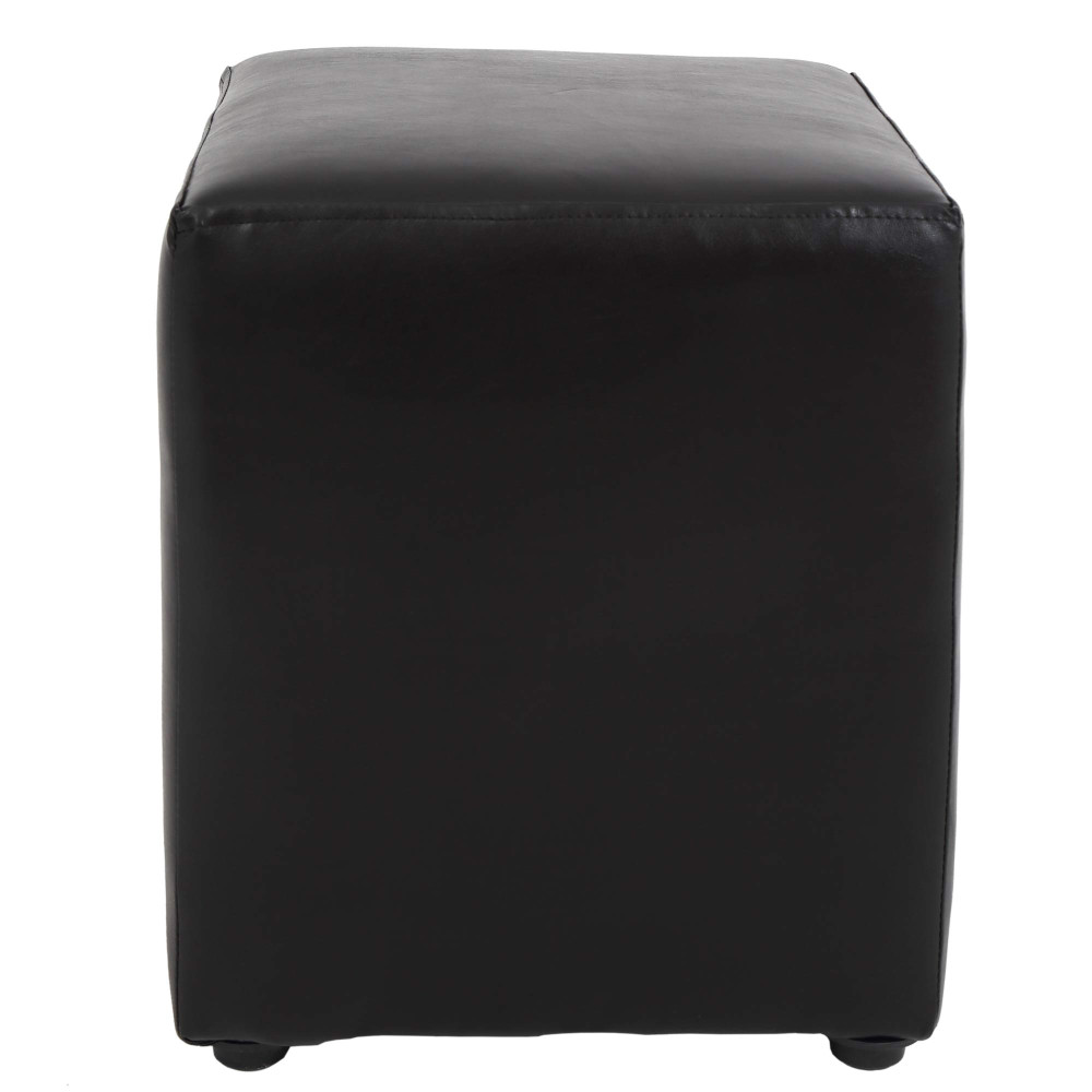 Taburet Cube - imitatie piele negru - 21901