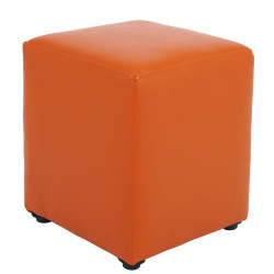 Taburet Cube - imitatie piele portocaliu - 21895 Taburet Cube - imitatie piele portocaliu - 21895