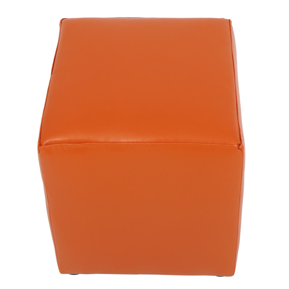 Taburet Cube - imitatie piele portocaliu - 21895 Taburet Cube - imitatie piele portocaliu - 21895