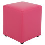 Taburet Cube - imitatie piele roz - 21896 Taburet Cube - imitatie piele roz - 21896