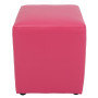 Taburet Cube - imitatie piele roz - 21896 Taburet Cube - imitatie piele roz - 21896