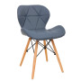 Scaun Eliza - cadru lemn - imitatie piele gri Scaun Eliza - cadru lemn - imitatie piele gri
