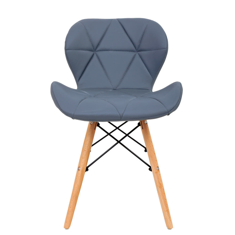Scaun Eliza - cadru lemn - imitatie piele gri Scaun Eliza - cadru lemn - imitatie piele gri