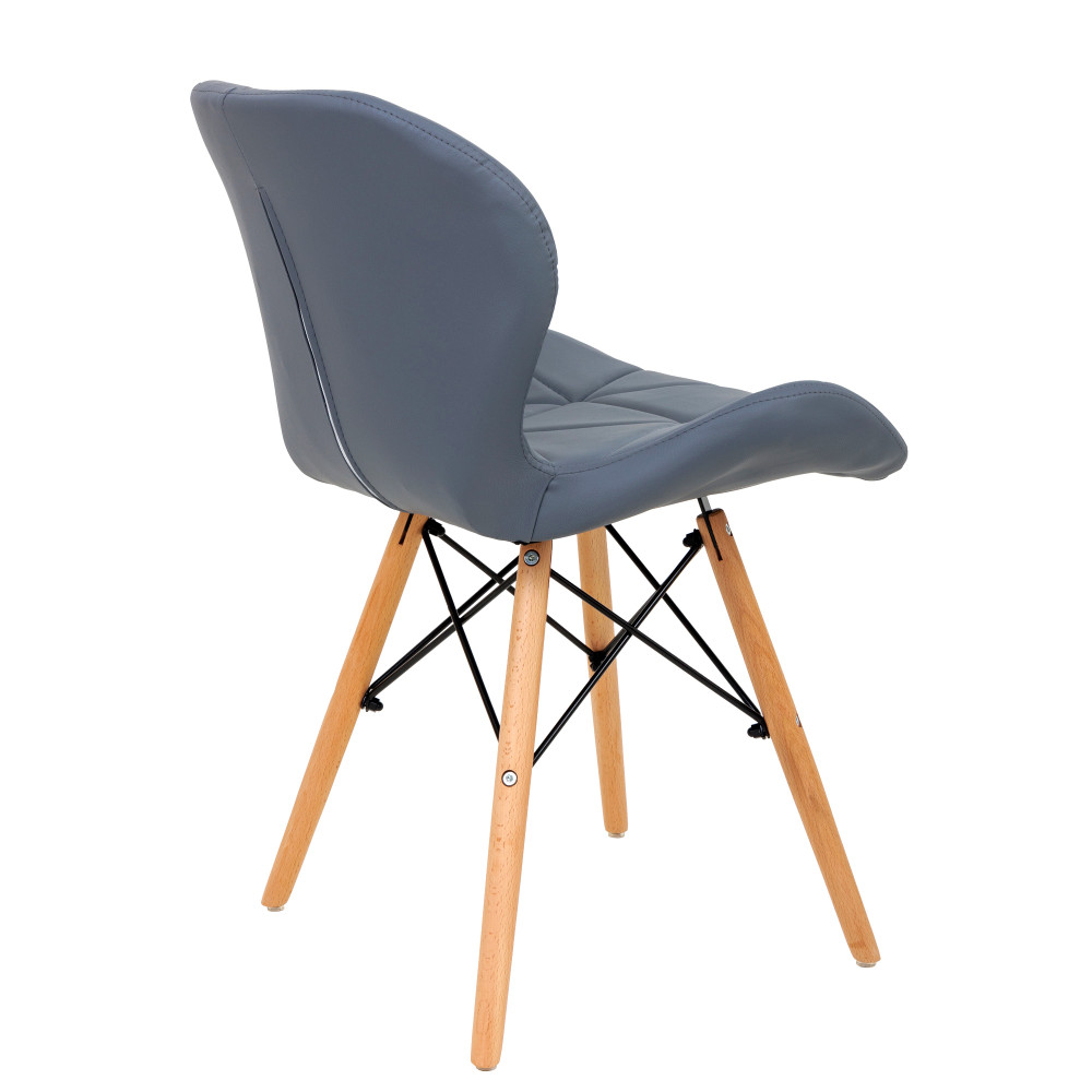 Scaun Eliza - cadru lemn - imitatie piele gri Scaun Eliza - cadru lemn - imitatie piele gri