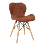 Scaun Eliza - cadru lemn - imitatie piele maro Scaun Eliza - cadru lemn - imitatie piele maro