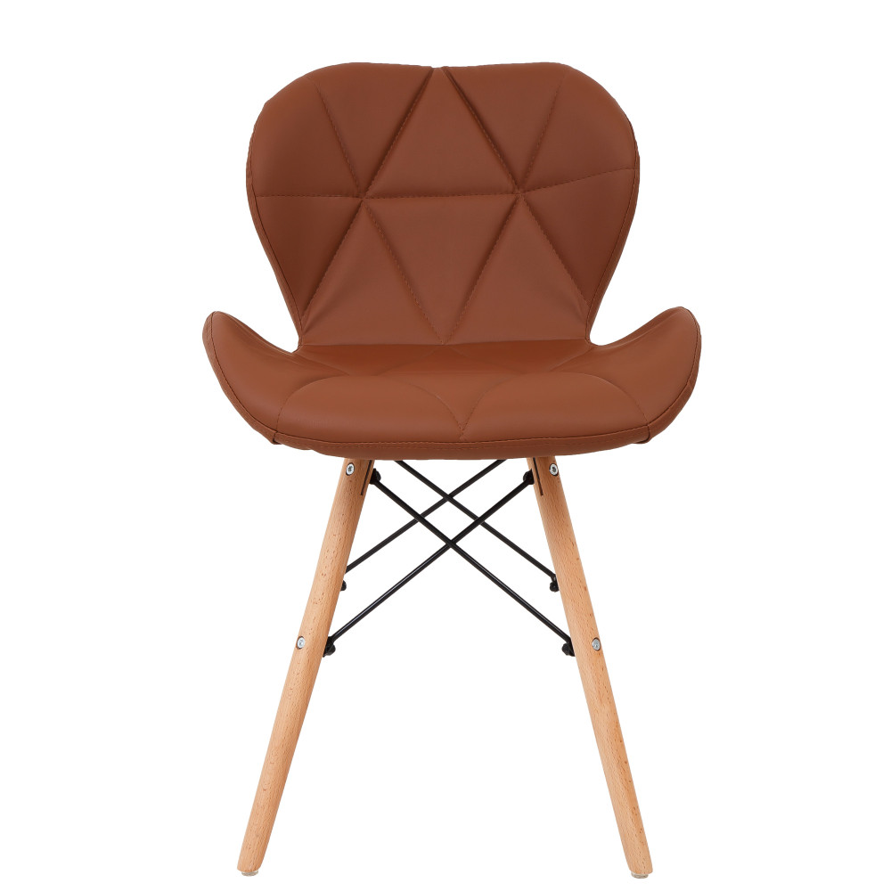 Scaun Eliza - cadru lemn - imitatie piele maro Scaun Eliza - cadru lemn - imitatie piele maro