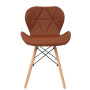 Scaun Eliza - cadru lemn - imitatie piele maro Scaun Eliza - cadru lemn - imitatie piele maro