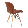 Scaun Eliza - cadru lemn - imitatie piele maro Scaun Eliza - cadru lemn - imitatie piele maro