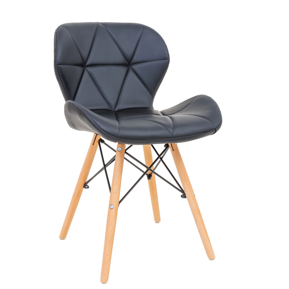 Scaun Eliza - cadru lemn - imitatie piele negru Scaun Eliza - cadru lemn - imitatie piele negru