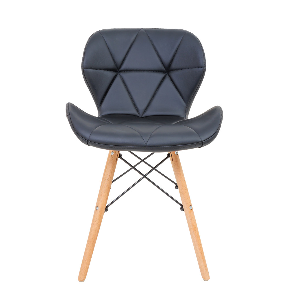 Scaun Eliza - cadru lemn - imitatie piele negru Scaun Eliza - cadru lemn - imitatie piele negru