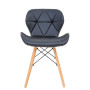Scaun Eliza - cadru lemn - imitatie piele negru Scaun Eliza - cadru lemn - imitatie piele negru