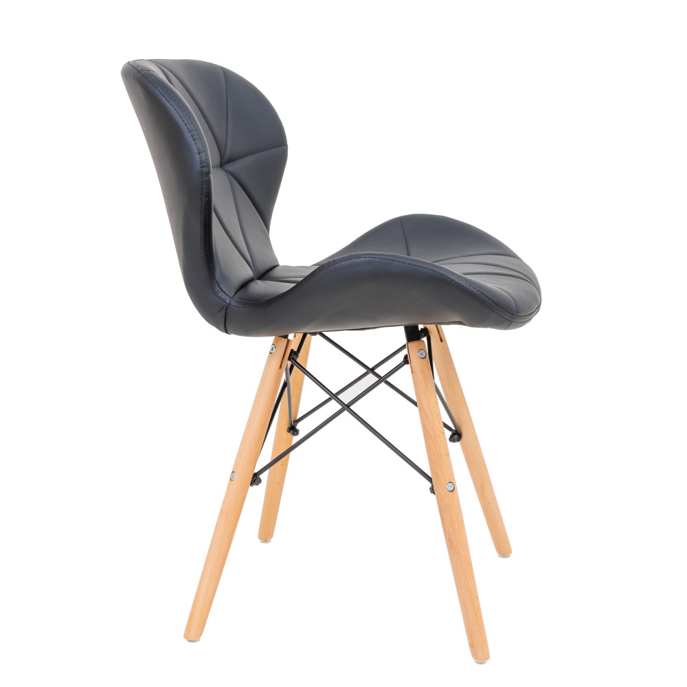 Scaun Eliza - cadru lemn - imitatie piele negru Scaun Eliza - cadru lemn - imitatie piele negru
